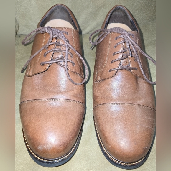 Apex  Lexington Cap Toe Leather Oxford Comfort Mens Shoes Size 11 Wide - Picture 1 of 15